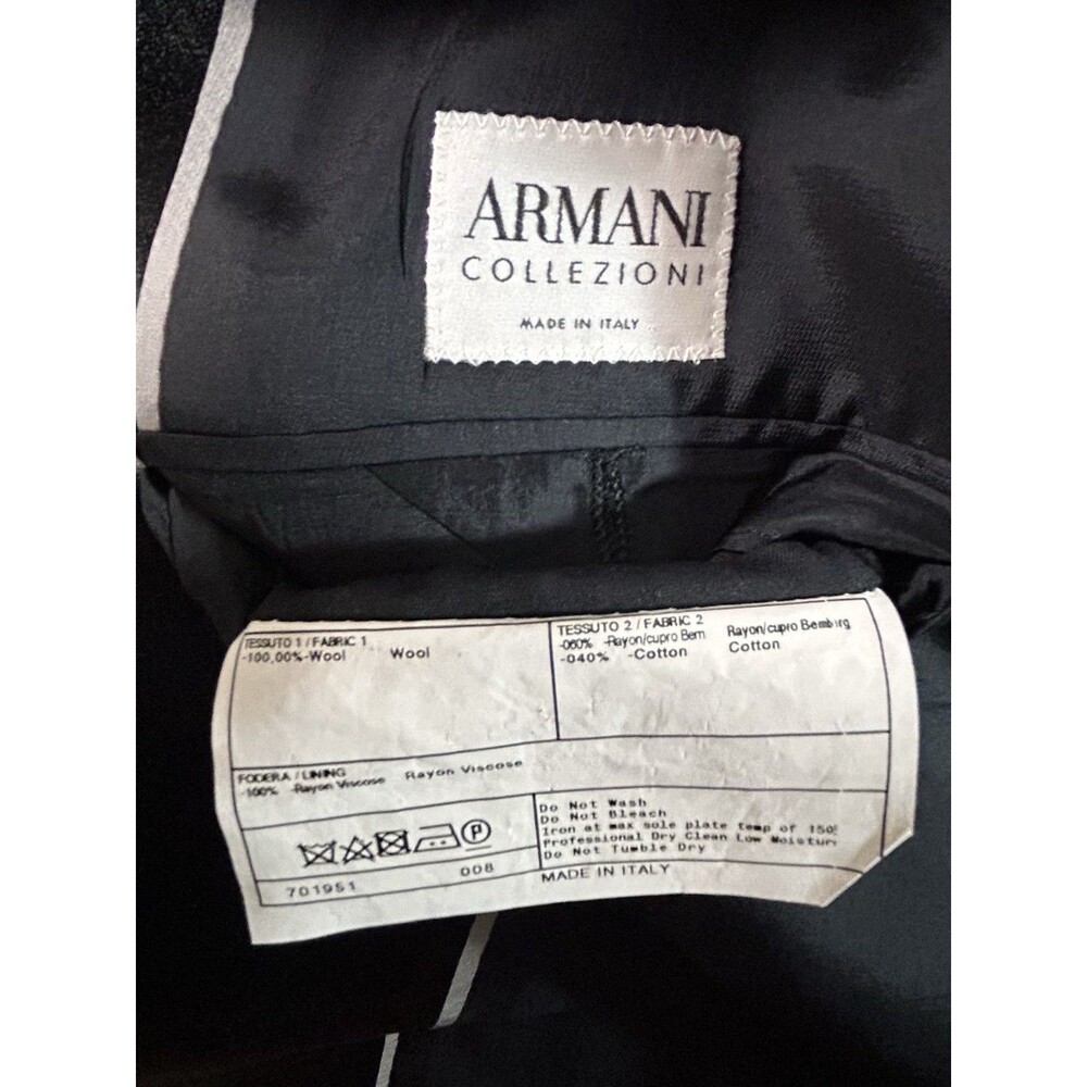 Armani Collezioni 42 R Tailored Fit Wool 1 Button Black Tuxedo Blazer Sport Coat - Picture 12 of 16